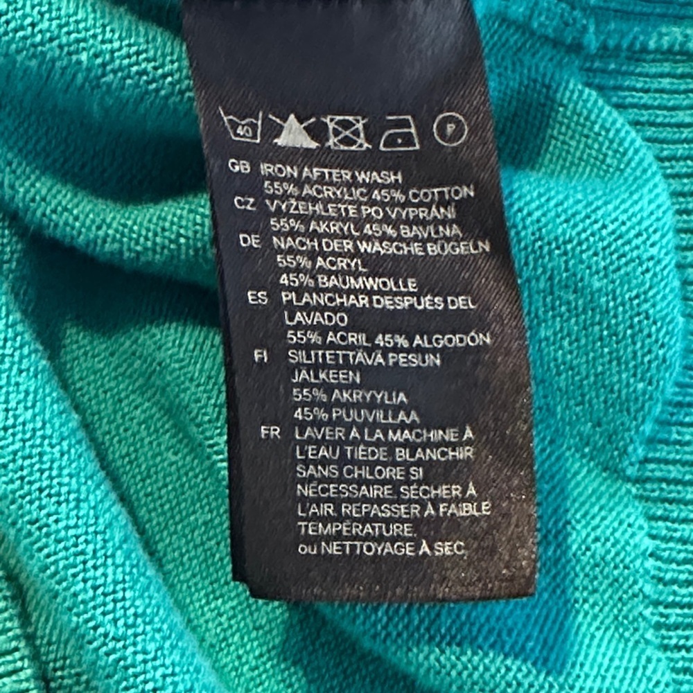 Y2K Teal Face Graphic Long Sleeves Sweater - Picture 8 of 8